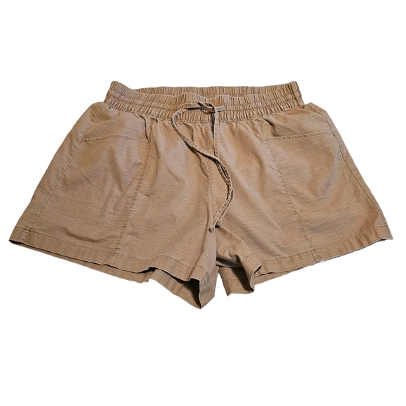 Ava & Viv Pants - Ava&Viv Cotton Blend Shorts Tan Khaki Loosefit Elastic Waist  Plus Size X
